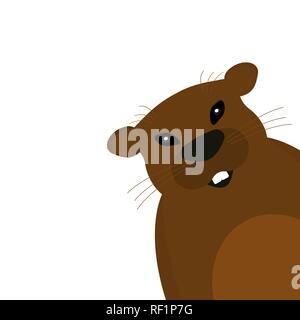 Groundhog auf einem weißen Hintergrund. Stock Vektor