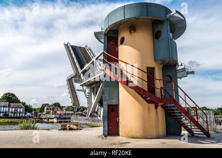 Die Brücke über den Canal de Caen war das erste Ziel von Airborne Truppen in der Normandie am D-Day Kampagne 1944 Die original br genommen Stockfoto