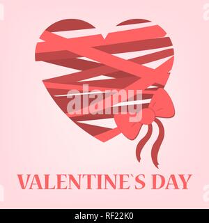 Happy Valentines Tag Web Banner oder Poster. Design für Grußkarte Dekoration. Romantischer Urlaub auf Februar. Geschenk oder Einladung Element. Herz Stock Vektor