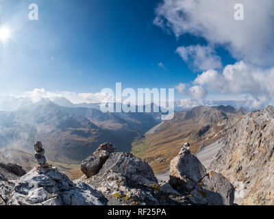 Grenzregion Italien Schweiz, Berglandschaft am Piz Umbrail-pass Stockfoto