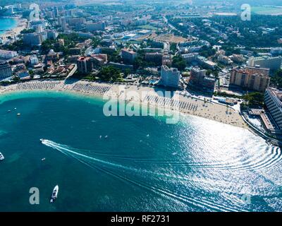 Luftaufnahme, Blick auf die Bucht von Palma Nova, Mallorca, Balearen, Spanien Stockfoto