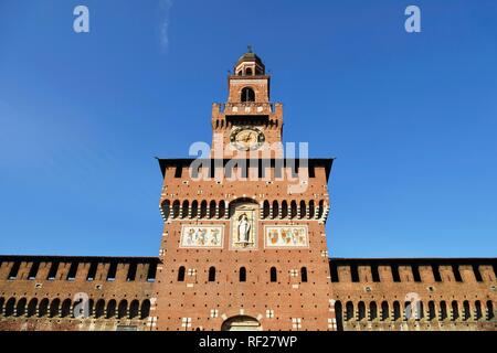 Das Castello Sforzesco Schloss Sforza, Mailand, Lombardei, Italien Stockfoto