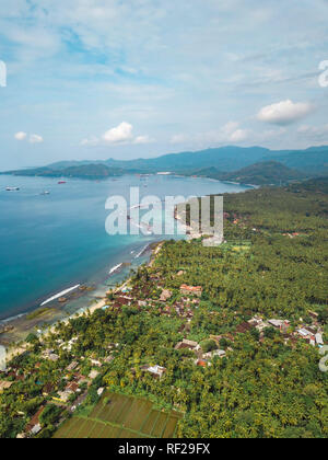 Indonesien, Bali, Luftaufnahme von Candidasa Stockfoto