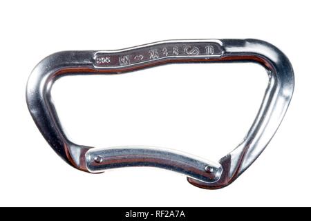 Leichtmetall Karabiner (Karabiner, Snap-Haken) Ring für klettern, sichern Seile verwendet, Anschließen Stockfoto