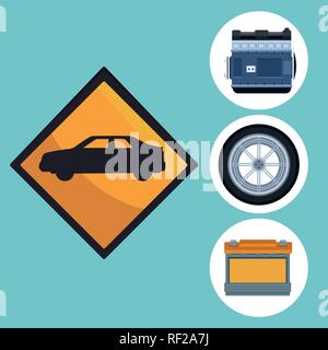 Auto Fabrik und Teile Stock Vektor