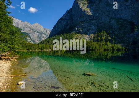 Deutschland, Bayern, Oberbayern, Berchtesgadener Alpen, Nationalpark Berchtesgaden, Salet, am Obersee Stockfoto