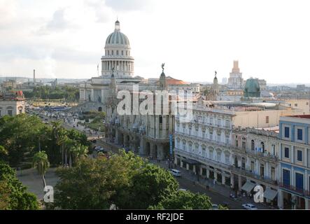 El Capitolio Square, Havanna, Kuba, Karibik Stockfoto