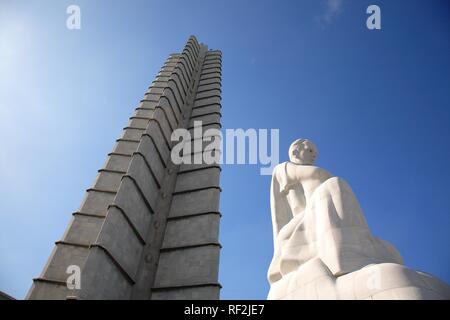 José Marti Denkmal auf der Plaza de la Revolución (Platz der Revolution), Havanna, Kuba, Karibik Stockfoto