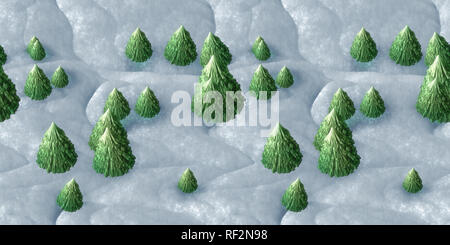 Abbildung: Eine nahtlose Winter Landschaft Hintergrund mit Weihnachtsbäumen Stockfoto