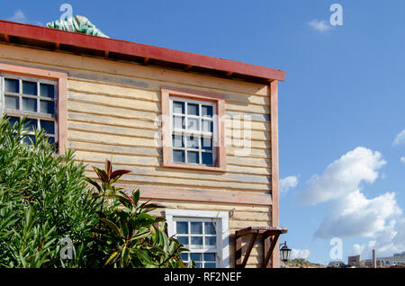 Mellieha, Malta, 30. Dezember 2018 - Olive's Haus, Popeye Village Anchor Bay Films einstellen Stockfoto