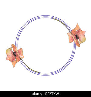 Rot und Lila Mohn Blumen botanischen Blume. Wild Federblatt isoliert. Aquarell Hintergrund Abbildung. Aquarell Zeichnung mode Aquarelle Stockfoto