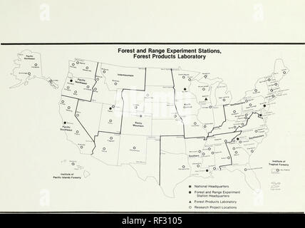 . Forschung für die morgige Wälder: 1983 Forschung Leistungen. --. Die Wälder und die Forstwirtschaft Forschung in den Vereinigten Staaten. Us Government Printing Office: 1984." 46-955/18785 235. Bitte beachten Sie, dass diese Bilder sind von der gescannten Seite Bilder, die digital für die Lesbarkeit verbessert haben mögen - Färbung und Aussehen dieser Abbildungen können nicht perfekt dem Original ähneln. extrahiert. In den Vereinigten Staaten. Forest Service. [Washington, DC?]: USDA Forest Service Stockfoto