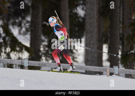 Lenzerheide, Schweiz, 24. Januar 2019. Karoline Erdal während der 2019 IBU Biathlon WM Frauen 7,5 km Sprint Wettbewerb in Lenzerheide. Stockfoto