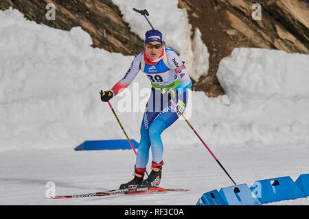 Lenzerheide, Schweiz, 24. Januar 2019. Flurina Volken während der 2019 IBU Biathlon WM Frauen 7,5 km Sprint Wettbewerb in Lenzerheide. Stockfoto