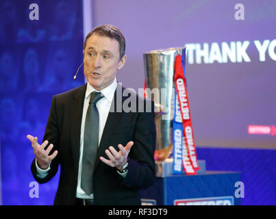 Das Stadion Old Trafford, Manchester, UK. 24. Januar 2019. Betfred Super League 2019 Offizielle Saison starten - Robert Elstone CEO der Super League. Credit: Touchlinepics/Alamy leben Nachrichten Stockfoto