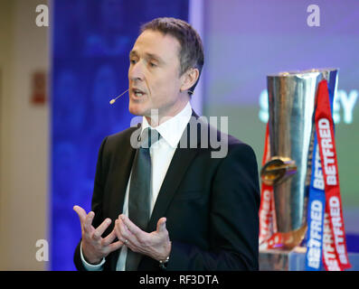 Das Stadion Old Trafford, Manchester, UK. 24. Januar 2019. Betfred Super League 2019 Offizielle Saison starten - Robert Elstone CEO der Super League. Credit: Touchlinepics/Alamy leben Nachrichten Stockfoto