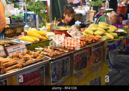 Traditionelles Essen Markt Thongsala Thailand Stockfoto