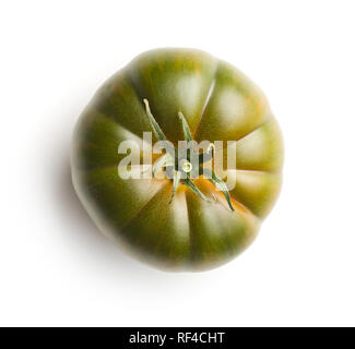 Dunkle brandywine Tomaten auf weißem Hintergrund. Stockfoto