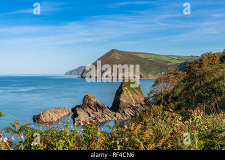 Den Bristol Channel Küste mit Broadsands Beach, North Devon, England, Großbritannien Stockfoto