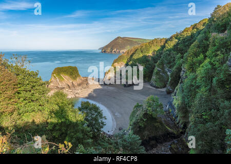 Den Bristol Channel Küste mit Broadsands Beach, North Devon, England, Großbritannien Stockfoto