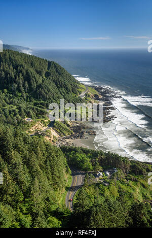 Oregon Küste aus Sicht an der Spitze von Cape Perpetua. Stockfoto