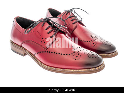 Ein Paar rote Flügel Kleidung Schuhe auf einem isolierten Hintergrund Stockfoto