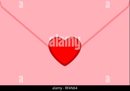 Cartoon pink Love Letter Stock Vektor