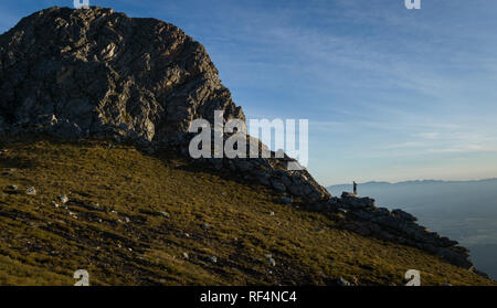 Die Arangieskop Trail in der Nähe von Robertson, Western Cape ist eine robuste 2-Tages Trail, Wanderer führt durch den Langebergen in Südafrika Stockfoto