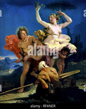 Apollo und Daphne 1743 - 1744 Giovanni Battista Tiepolo 1696 - 1770 Italien, Italienisch, (Dramatische von Ovid's Metamorphosen Apollo und Daphne's Transformation) Stockfoto