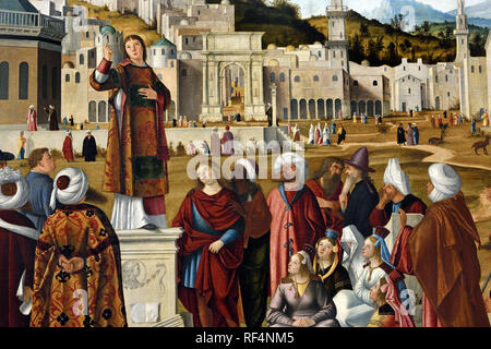 Der hl. Stephanus starb 35 Wie protomartyr Predigt in Jerusalem Israel 1514 von CARPACCIO, Vittore 1472-1525, Italienisch, Italien, Stockfoto