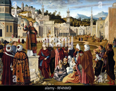 Der hl. Stephanus starb 35 Wie protomartyr Predigt in Jerusalem Israel 1514 von CARPACCIO, Vittore 1472-1525, Italienisch, Italien, Stockfoto