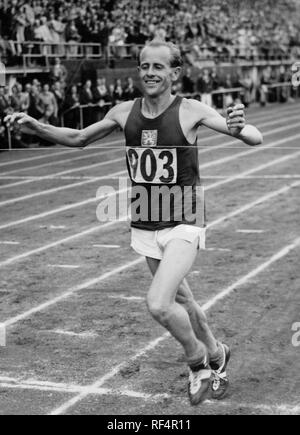 Emil zapotek, Helsinki olympische Spiele, 1952 Stockfoto