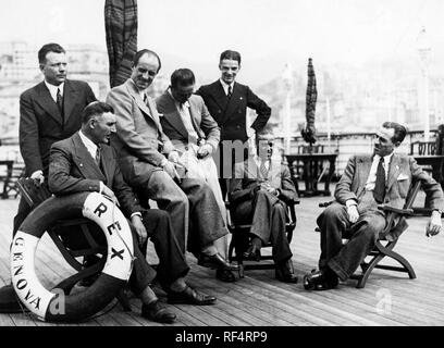 Team Alfa Romeo und nuvolari auf die Auskleidung Rex, 1930 Stockfoto