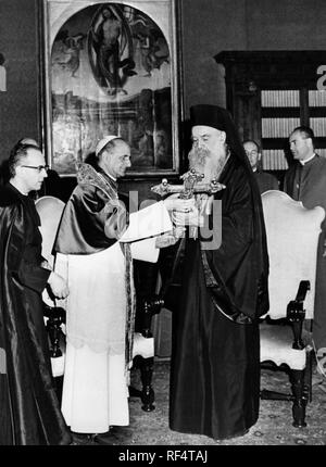 Papst Paul VI. mit dem Patriarchen in costantinopoli atenagora, 1964 Stockfoto