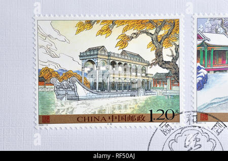 CHINA - ca. 2008: einen Stempel in China gedruckt zeigt 2008-10 Sommer Palast, ca. 2008. Stockfoto