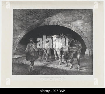 Eingang des Adelphi Wharf. Artist: Theodore Gericault (Französisch, Rouen, Paris 1791-1824). Abmessungen: Bild: 9 15/16 x 12 3/16 in. (25,2 x 31 cm): 13 x 15 9/16 in. (33 x 39,6 cm). Datum: 1821. Museum: Metropolitan Museum of Art, New York, USA. Autor: Théodore Géricault. Jean Louis André Théodore Géricault. Stockfoto