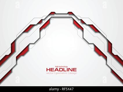 Technologie roten und weißen Vektor Zusammenfassung Hintergrund Stock Vektor