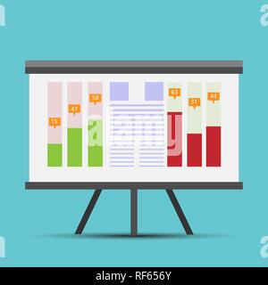 Auf der Tafel Analyse der Dynamik des Business, Vertrieb Stock Vektor
