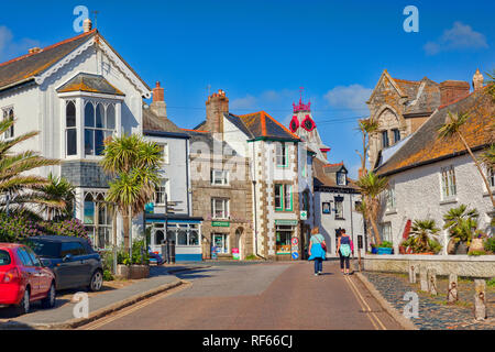 14. Juni 2018: Marazion, Cornwall, UK - Das Dorf im Sommer. Stockfoto