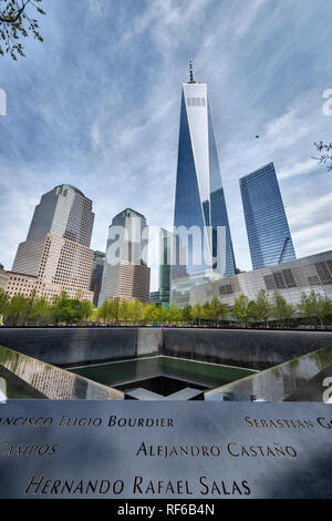 South Pool, 9/11 Memorial, Manhattan, New York City, USA Stockfoto