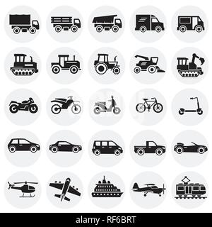 Transport Symbole auf Farbe Kreise Hintergrund für Grafik- und Webdesign, modernen einfachen Vektor unterzeichnen. Internet Konzept. Trendy Symbol für Web site Design web-Taste oder mobile App. Stock Vektor