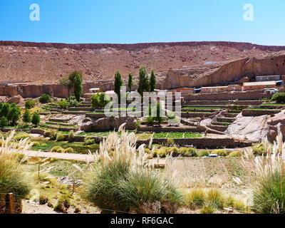 Dorf Caspana. Die Wüste von Atacama im Norden von Chile ist die trockenste Region der Erde. Stockfoto