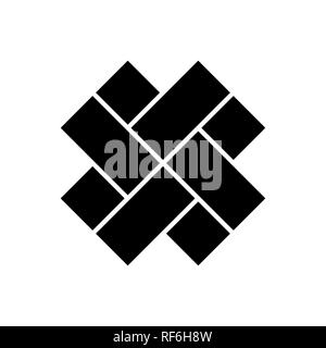 Japanische Kreuz Symbol auf weißem Hintergrund. Vektor Stock Vektor