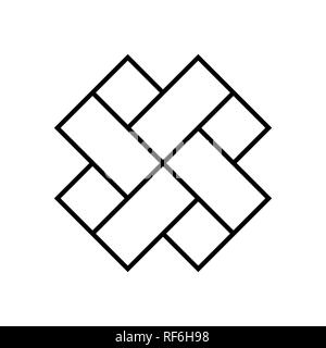 Japanische Kreuz Symbol auf weißem Hintergrund. Vektor Stock Vektor