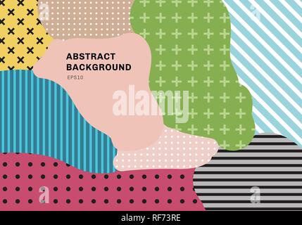 Abstrakte Farbe splash Muster Hintergrund overlay geometrische Gestaltung von trendigen Memphis 80s - 90s Stil. Design für Drucke, Plakate, Broschüren, Banner, Web, c Stock Vektor