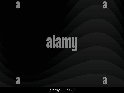 Abstrakte schwarz gekrümmte Überlappen layer Design auf dunklem Hintergrund Papier Stil. Vector Illustration Stock Vektor