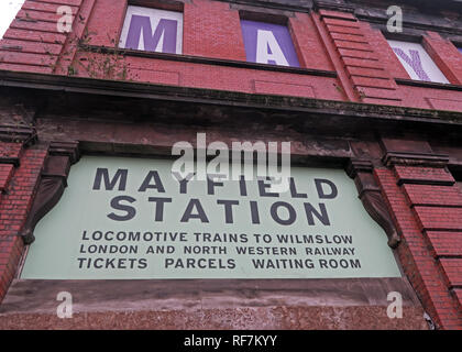 Stillgelegte Manchester Mayfield Bahnhofsgebäude, Fairfield, Street, Piccadilly, Manchester, North West England, Großbritannien, M1 2QF Stockfoto