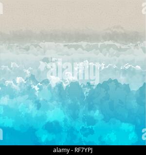 Strand vector Hintergrund, auf dem Wasser und Sandstrand, hell und bunt. Für Karten, Banner, Wallpaper, etc. geeignet. Stock Vektor