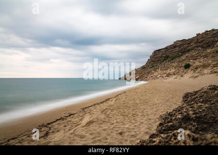 Zeit - Exposition von einem Strand in Leucate Stockfoto