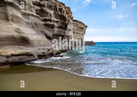 Papakolea Green Sand Beach auf der grossen Insel von Hawaii, USA. Einer von nur vier grünen sand Strände der Welt. Stockfoto